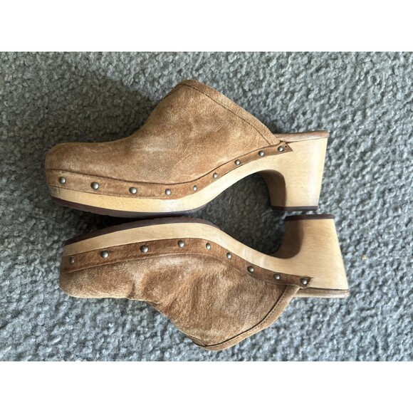 UGG Australia Womens Brown Abbie SN5772 Leather Slip On Clogs Size USA 8 Mule - Picture 3 of 10